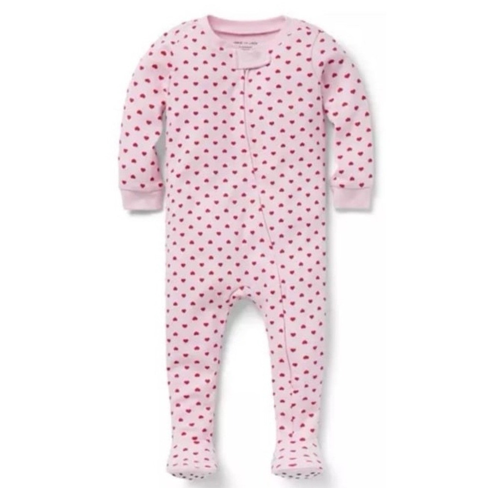 Janie‎ and Jack Baby Good Night Footed Pajama In Valentine Heart 18-24M NWT